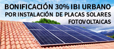 Bonificación 30% IBI urbano por instalación placas solares fotovoltaicas
