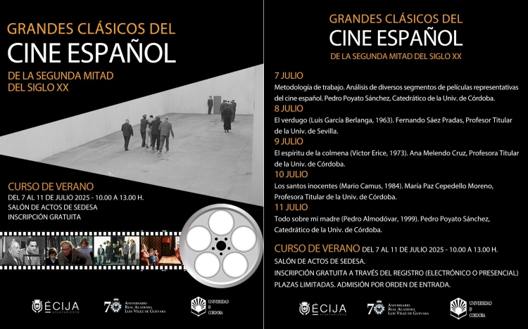 Curso de Verano 2025 “Grandes clásicos del cine español de la segunda mitad del siglo XX”