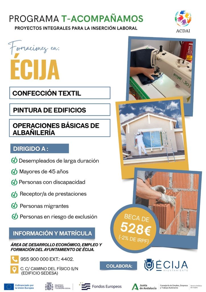 Proyectos Integrales de Inserción Laboral: Confección Textil, Pintura Edificios y Operaciones básicas Albañilería